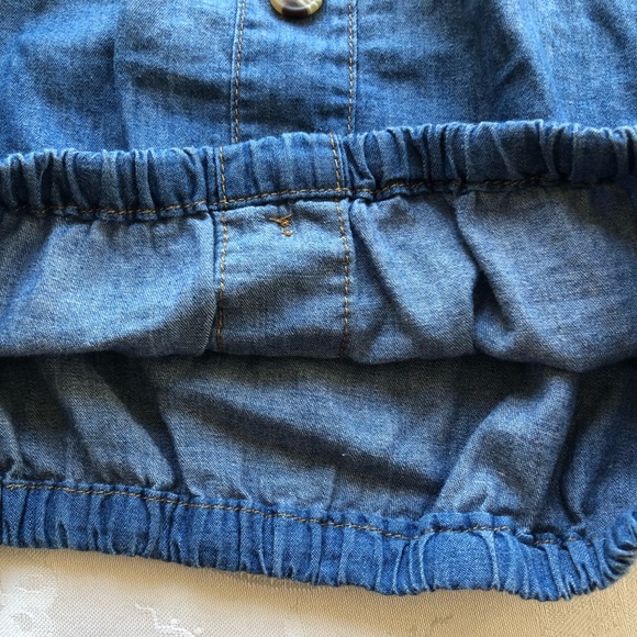 Knit Works Denim Off The Shoulder Cropped Top Girls Size S (7-8) Short Sleeves - Picture 9 of 16